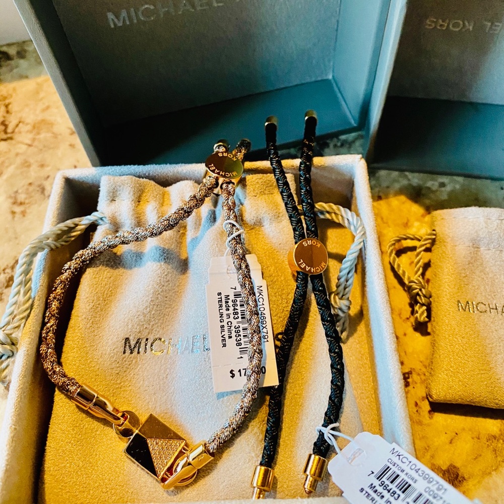 MICHAEL KORS 14K RoseGold Lock Cord Slider Bundle